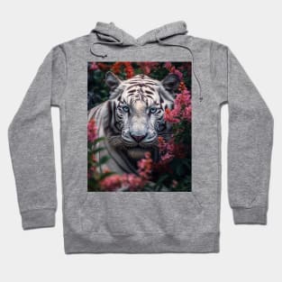 Floral White Tiger Hoodie